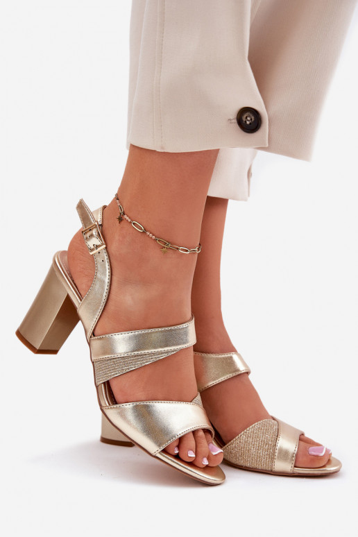 Sandalias de tacón alto para mujer. Sergio Leone SK866 color dorado