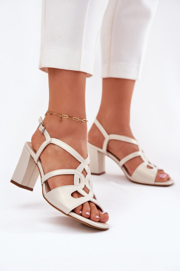 Femenino Sandalias de tacón Registro Sergio Leone SK884 madre perla