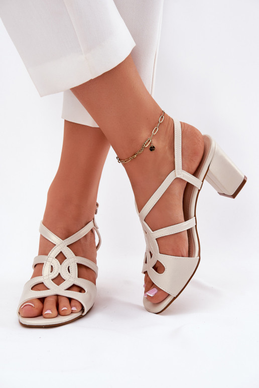 Femenino Sandalias de tacón Registro Sergio Leone SK884 madre perla