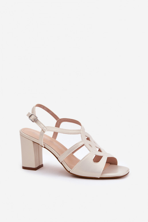 Femenino Sandalias de tacón Registro Sergio Leone SK884 madre perla