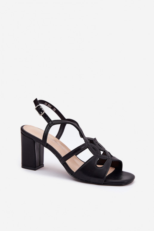 Femenino Sandalias de tacón Registro Sergio Leone SK884 de color negro