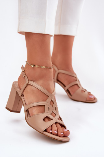 Femenino Sandalias de tacón Registro Sergio Leone SK884 beige