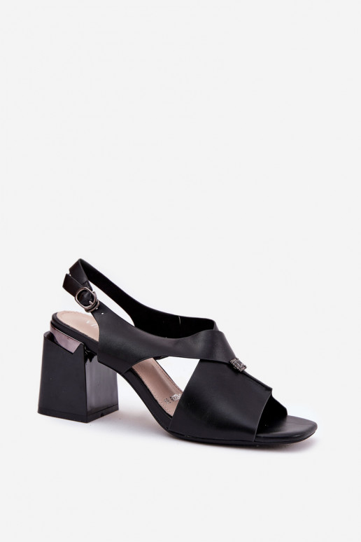 Estilo elegante Sandalias de tacón alto para mujer. Vinceza 62238 de color negro