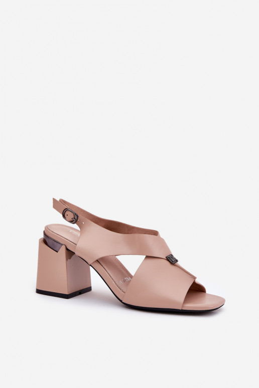 Estilo elegante Sandalias de tacón alto para mujer. Vinceza 62238 beige