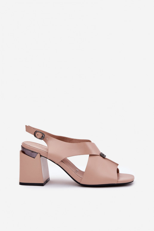 Estilo elegante Sandalias de tacón alto para mujer. Vinceza 62238 beige