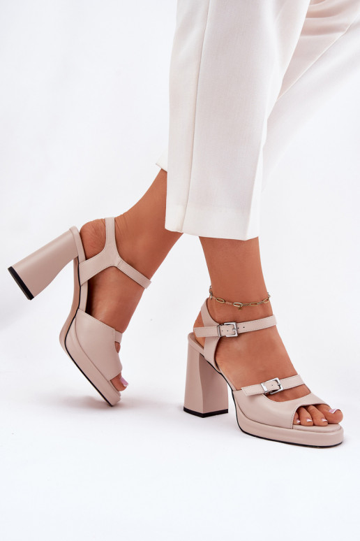 Piel Sandalias de tacón alto para mujer. Vinceza 77110 beige Piel Sandalias de tacón alto para mujer. Vinceza 77110 beige
