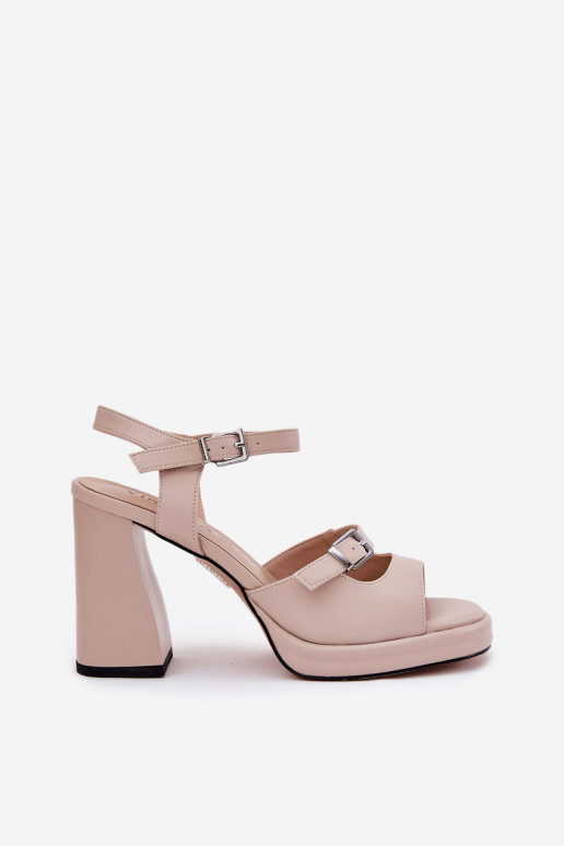 Piel Sandalias de tacón alto para mujer. Vinceza 77110 beige Piel Sandalias de tacón alto para mujer. Vinceza 77110 beige