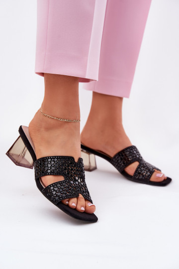Zapatillas de mujer con tacones, Vinceza 62230, color negro 2