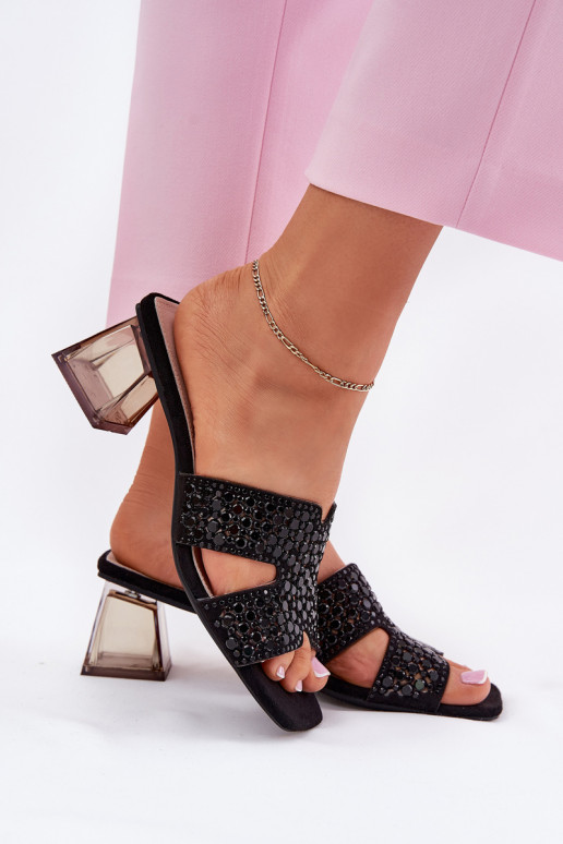 zapatillas de mujer con tacones Vinceza 62230 de color negro zapatillas de mujer con tacones Vinceza 62230 de color negro