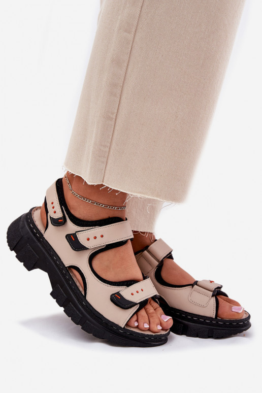 Sandalias de mujer Femenino Z con cierre adhesivoami Artiker 56C0471 beige