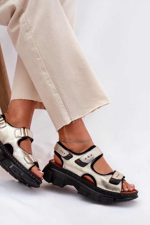 Sandalias de mujer Femenino Z con cierre adhesivoami Artiker 56C0469 color dorado