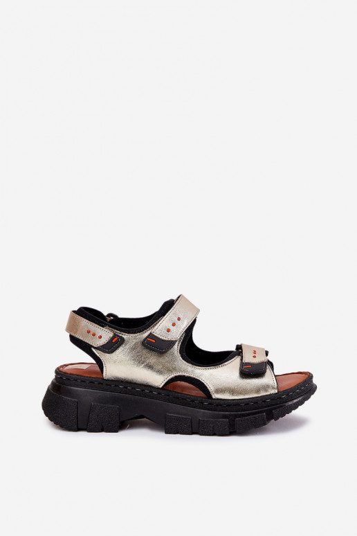 Sandalias de mujer Femenino Z con cierre adhesivoami Artiker 56C0469 color dorado