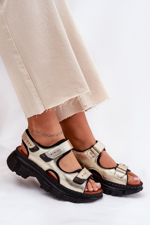 Sandalias de mujer Femenino Z con cierre adhesivoami Artiker 56C0469 color dorado