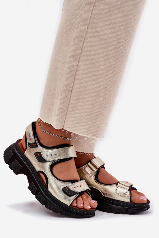 Sandalias de mujer Femenino Z con cierre adhesivoami Artiker 56C0469 color dorado