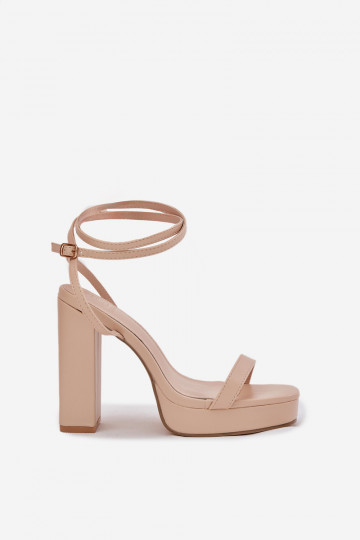 Sandalias de mujer a rayas, color arena, "Fevenne" 2