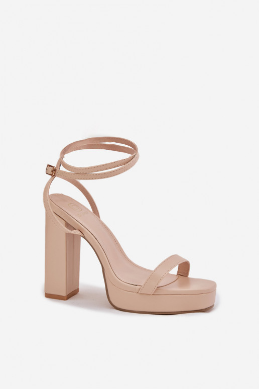 Sandalias de mujer Registro Z con rayasem beige Fevenne