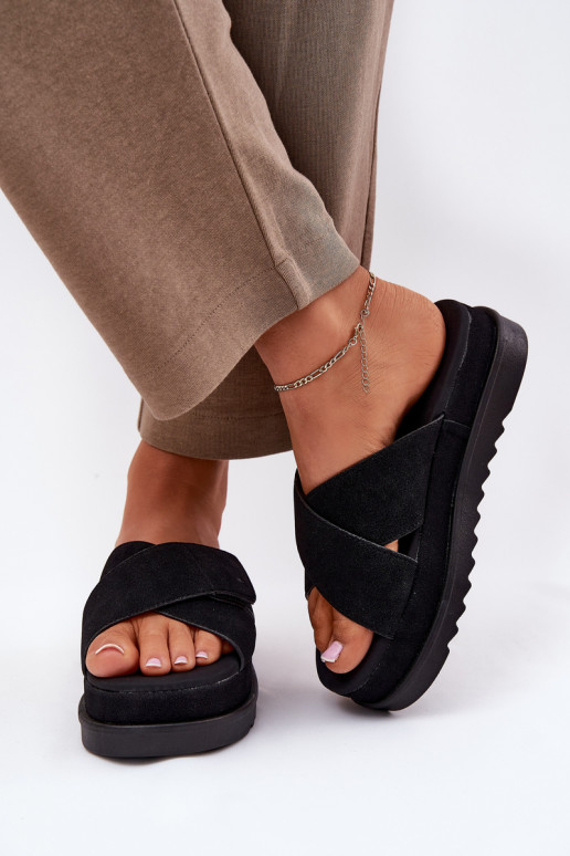 zapatillas de mujer con una plataforma Z Przeplatającymi Się Paskami de color negro Rinasara zapatillas de mujer con una plataforma Z Przeplatającymi Się Paskami de color negro Rinasara