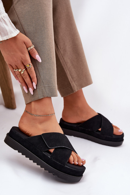 zapatillas de mujer con una plataforma Z Przeplatającymi Się Paskami de color negro Rinasara zapatillas de mujer con una plataforma Z Przeplatającymi Się Paskami de color negro Rinasara