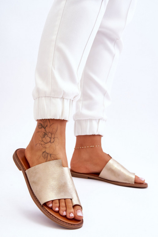 Femenino Zapatillas de cuero Zapatillas Dorado claro Amite Femenino Zapatillas de cuero Zapatillas Dorado claro Amite