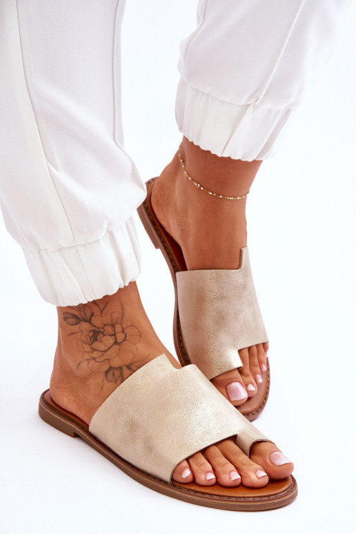 Femenino Zapatillas de cuero Zapatillas Dorado claro Amite Femenino Zapatillas de cuero Zapatillas Dorado claro Amite