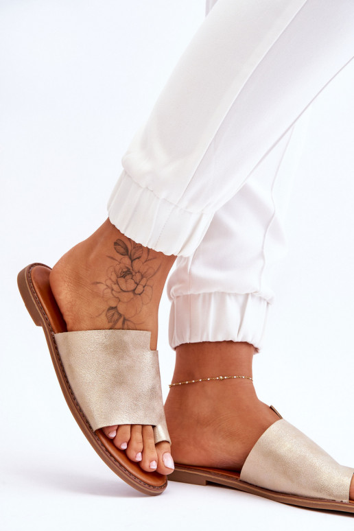 Femenino Zapatillas de cuero Zapatillas Dorado claro Amite Femenino Zapatillas de cuero Zapatillas Dorado claro Amite