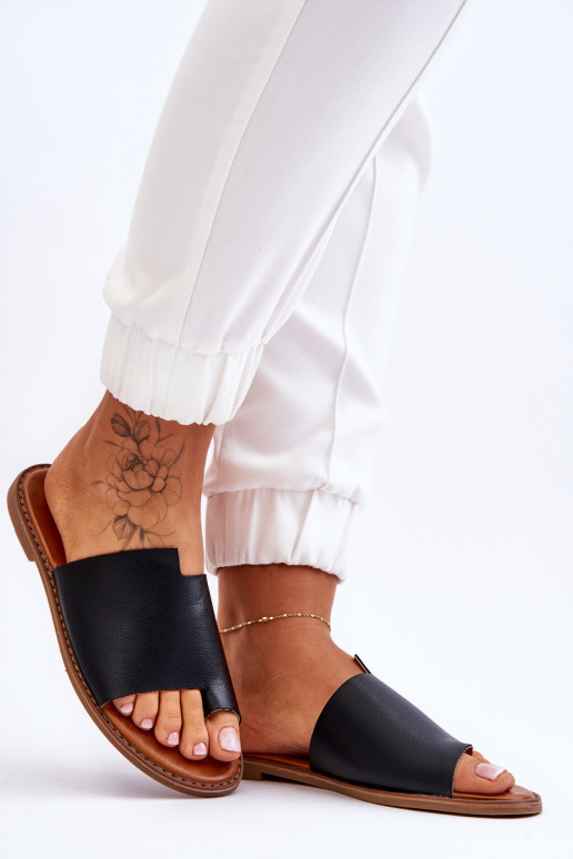 Femenino Zapatillas de cuero Zapatillas de color negro Amite Femenino Zapatillas de cuero Zapatillas de color negro Amite