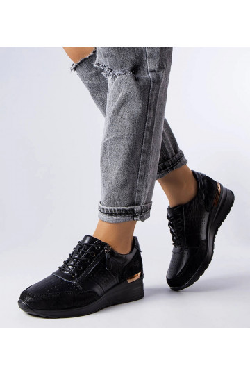 Botines de piel negros...