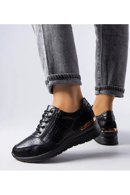 Botines de piel negros calados, "Jazzar" Botines de piel negros calados, "Jazzar"