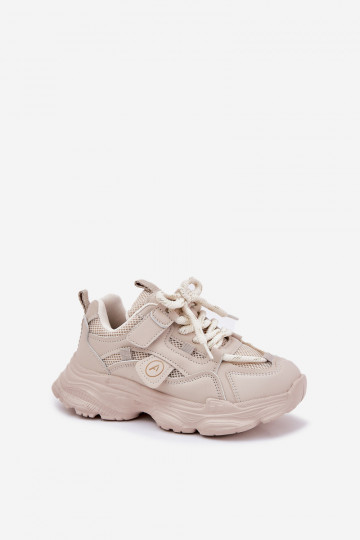 Zapatillas modelo zapatos. Infantil con una plataforma beige Hanomess