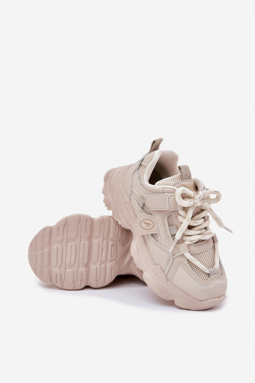 Zapatillas modelo zapatos. Infantil con una plataforma beige Hanomess
