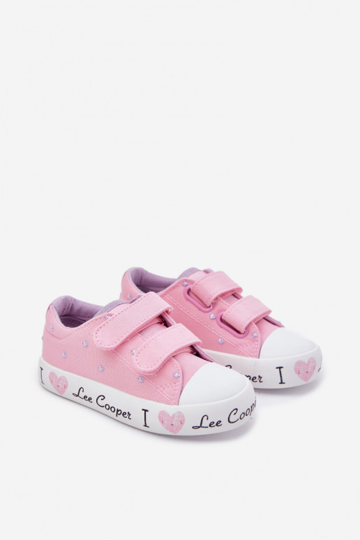 zapatos casuales Infantil con sujetadores adhesivos Lee Cooper LCEN-25-02-3265K color rosa