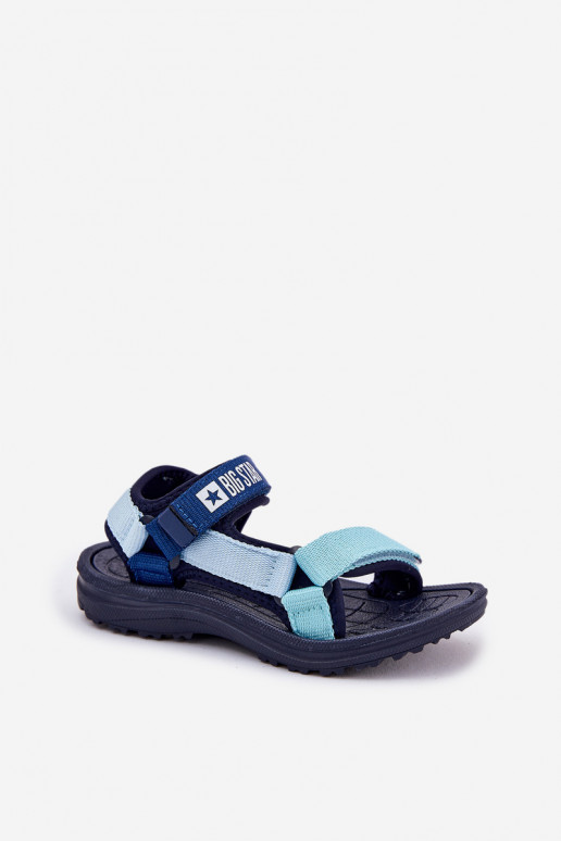 sandalias Infantil con sujetadores adhesivos Big Star RR374520 azul oscuro