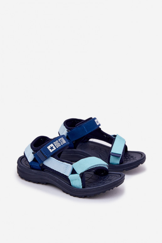 sandalias Infantil con sujetadores adhesivos Big Star RR374520 azul oscuro