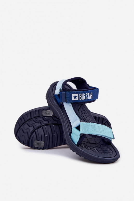 sandalias Infantil con sujetadores adhesivos Big Star RR374520 azul oscuro