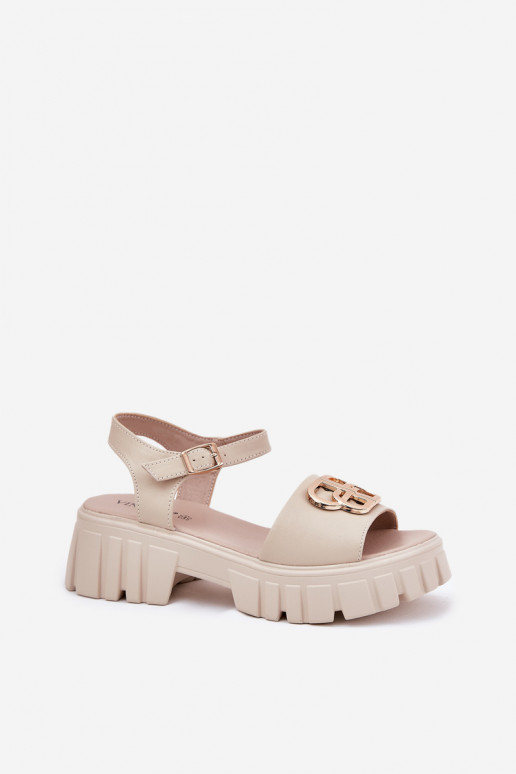 Sandalias de mujer Femenino Ze color doradom Detalem Vinceza 79541 beige Sandalias de mujer Femenino Ze color doradom Detalem Vinceza 79541 beige