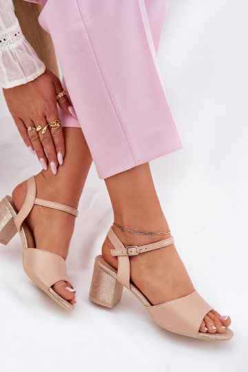 Sandalias de tacón alto para mujer. Vinceza 20275 beige