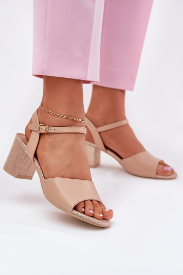 Sandalias de tacón alto para mujer. Vinceza 20275 beige 2