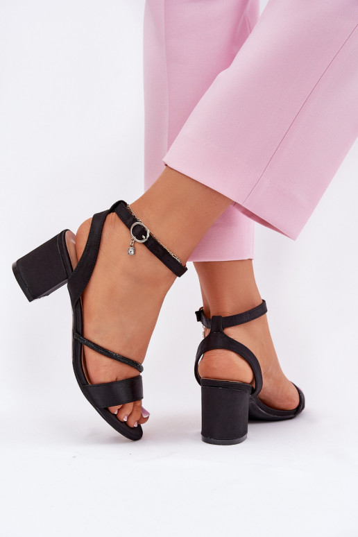 Sandalias de tacón alto para mujer. con ojos centelleantes Vinceza 20268 de color negro