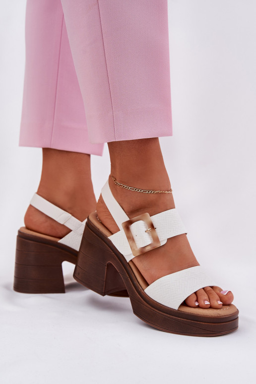 Sandalias de mujer En tacones enormes y plataforma Vinceza 17387 el color blanco