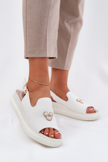 Zapatos blancos para mujer con adornos, Vinceza 66757 2