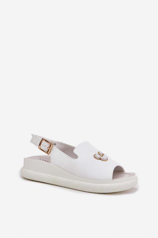 Sandalias de mujer Femenino con adornos Vinceza 66757 el color blanco