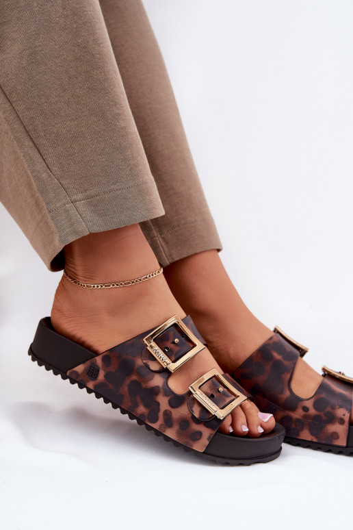 Fragante zapatillas de mujer con hebillas con estampados de piel de leopardo ZAXY RR285059 color marrón Fragante zapatillas de mujer con hebillas con estampados de piel de leopardo ZAXY RR285059 color marrón