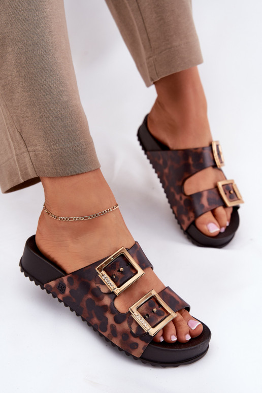 Fragante zapatillas de mujer con hebillas con estampados de piel de leopardo ZAXY RR285059 color marrón Fragante zapatillas de mujer con hebillas con estampados de piel de leopardo ZAXY RR285059 color marrón