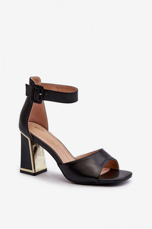 Estilo elegante Sandalias de tacón alto para mujer. de color negro Rosazara