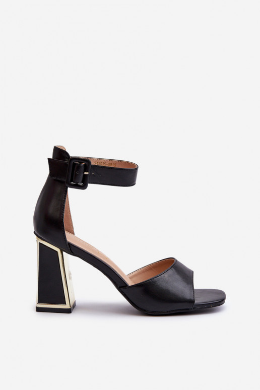 Estilo elegante Sandalias de tacón alto para mujer. de color negro Rosazara
