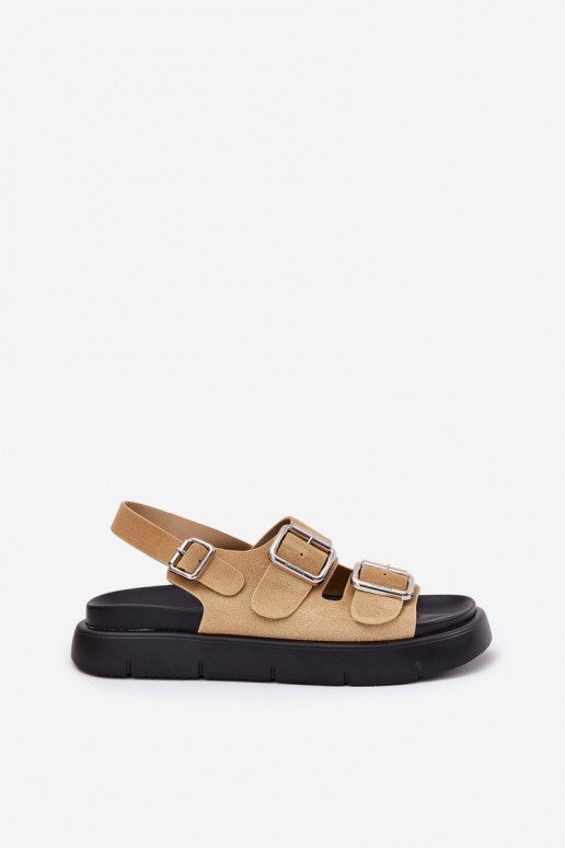 Sandalias mujer ante con hebillas Big Star RR274665 beige