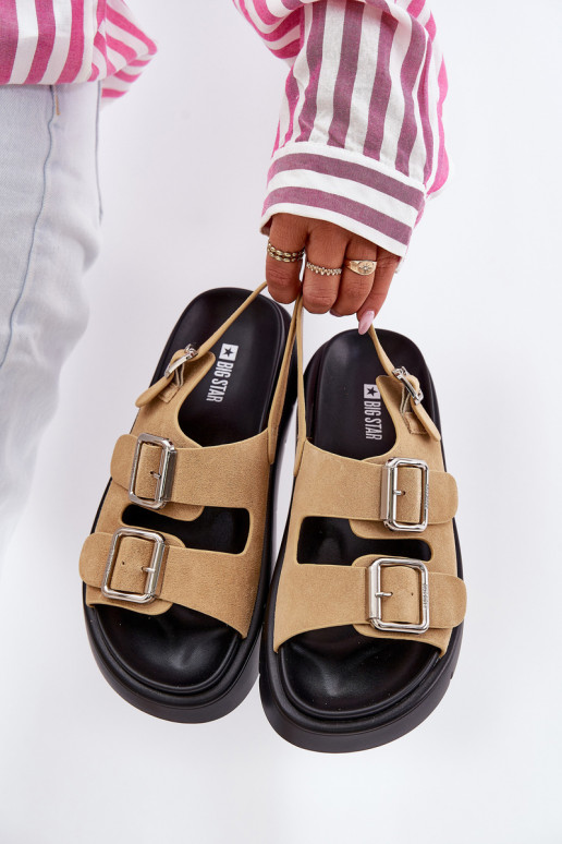 Sandalias mujer ante con hebillas Big Star RR274665 beige