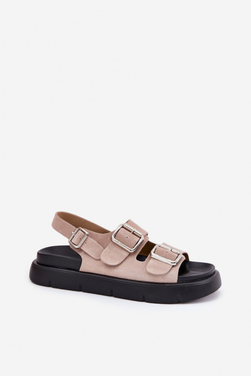 Sandalias mujer ante con hebillas Big Star RR274663 Tono rosa claro Sandalias mujer ante con hebillas Big Star RR274663 Tono rosa claro