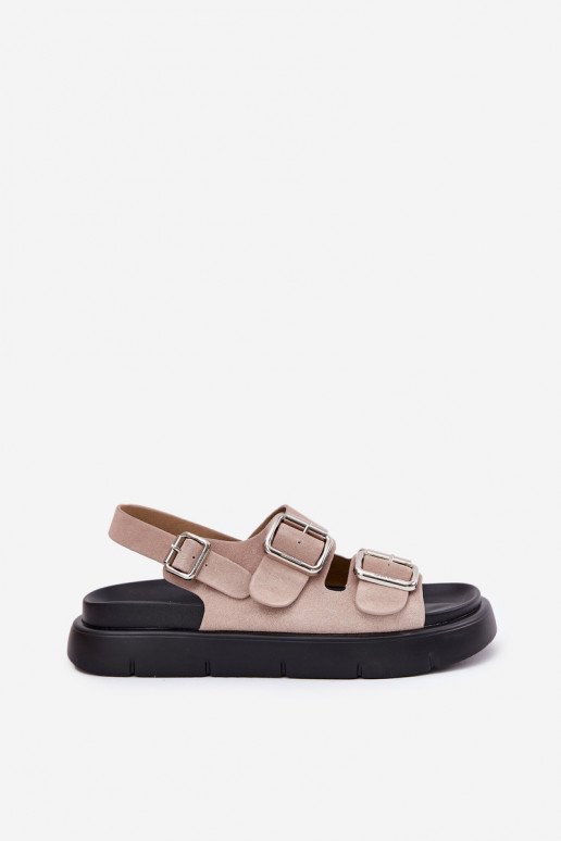 Sandalias mujer ante con hebillas Big Star RR274663 Tono rosa claro Sandalias mujer ante con hebillas Big Star RR274663 Tono rosa claro