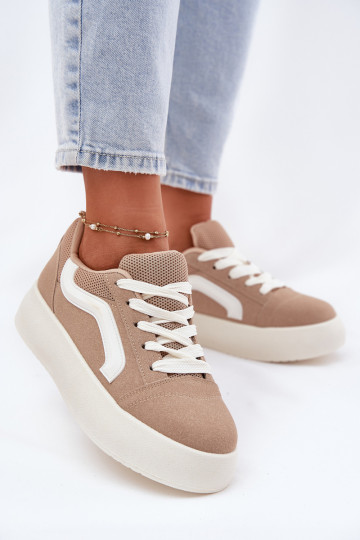 Zapatillas deportivas para mujer con plataforma en color caqui, "Tellnira"